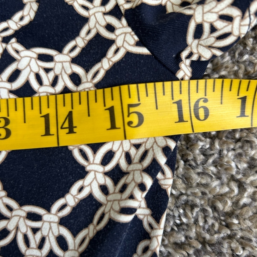 5/$25 Talbots Navy Blue Dress with Nautical Rope Like Pattern Size Small - Picture 7 of 9
